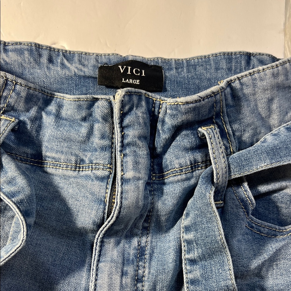 Vici Light Blue Denim jean’s high rise flared jeans size large